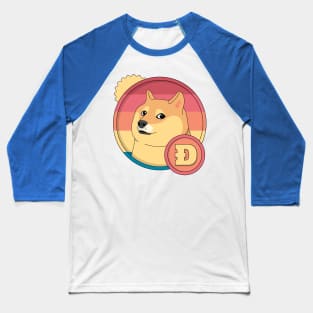 Retro Dogecoin Logo Funny Crypto Merch Baseball T-Shirt